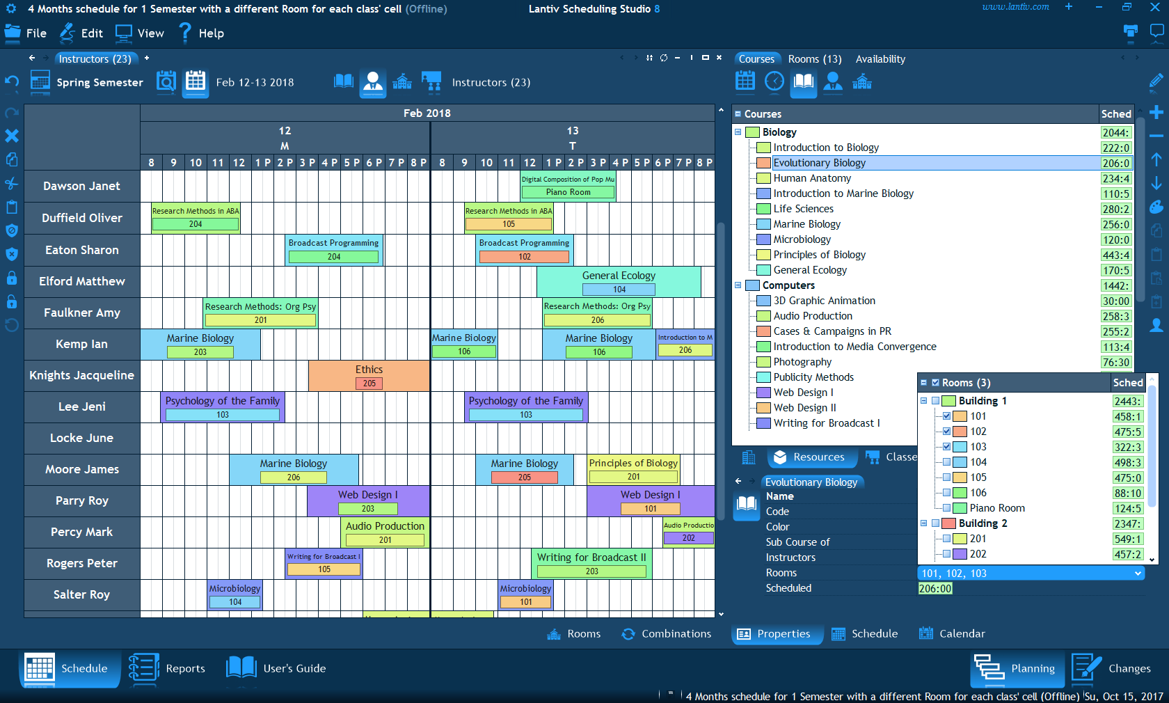 SCHEDULING STUDIO 8 College University Scheduling Software 